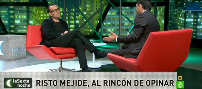 Risto Mejide se sienta en el sillón rojo de 'laSexta noche'