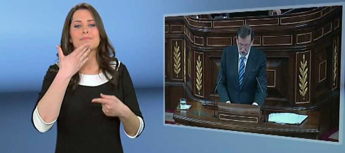 Intérprete de signos en una emisión de La 2