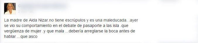 Publicación de Gahona en la red social
