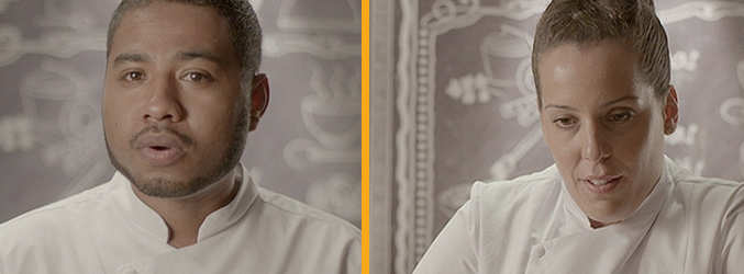 A la izquierda Álex Clavijo y a la derecha Carlota Bonder