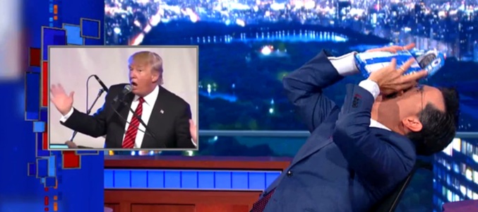 Colbert bromeó sobre Donald Trump en su primer programa