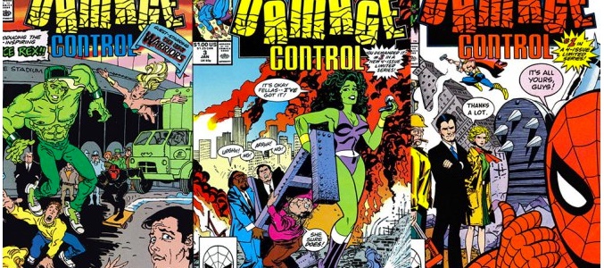 Portadas de varios números de 'Damage Control'