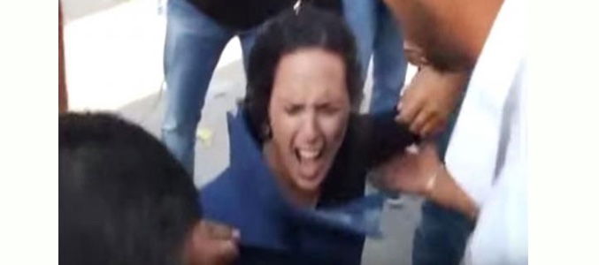 Hana Mahameed en el momento de la explosión