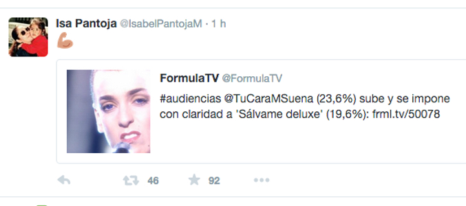 Isa Pantoja apoya la victoria