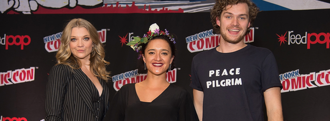 Así de contentos posaban los tres actores en la Comic-con celebrada en Nueva York