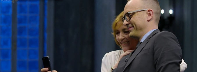 La entrevista terminó con un selfie dedicado a la nieta de la actriz