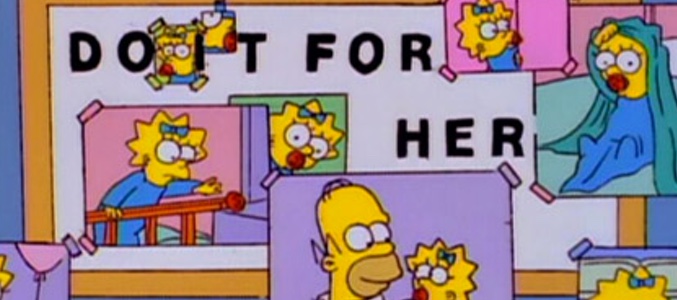 Homer Simpon y Maggie Simpson