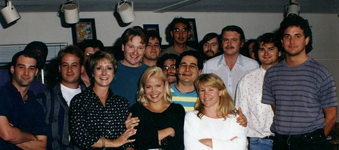 Parte del equipo de guionistas de 'Los Simpson' en 1992.