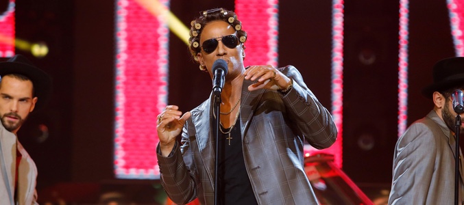 Pablo Puyol imitando a Bruno Mars en 'Tu cara me suena'