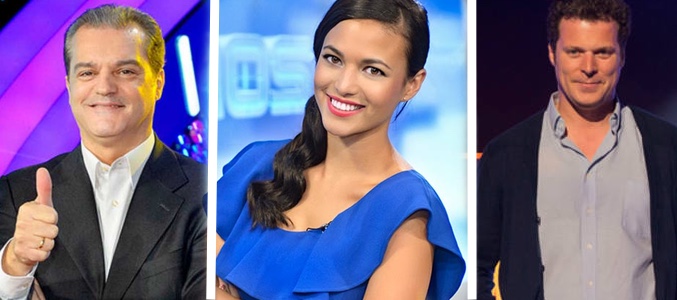 Ramon García, Elisa Mouliaá y Jota Abril, presentadores de 'Se enciende la Navidad'