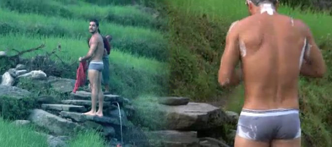 Así fue la ducha al aire libre de David Bisbal