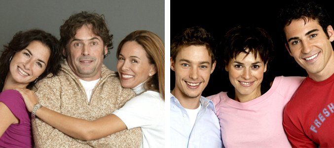 Belén López, Daniel Freire y Lydia Boch (izq) y Jan Cornet, Begoña Maestre y Miguel Ángel Silvestre (dch)