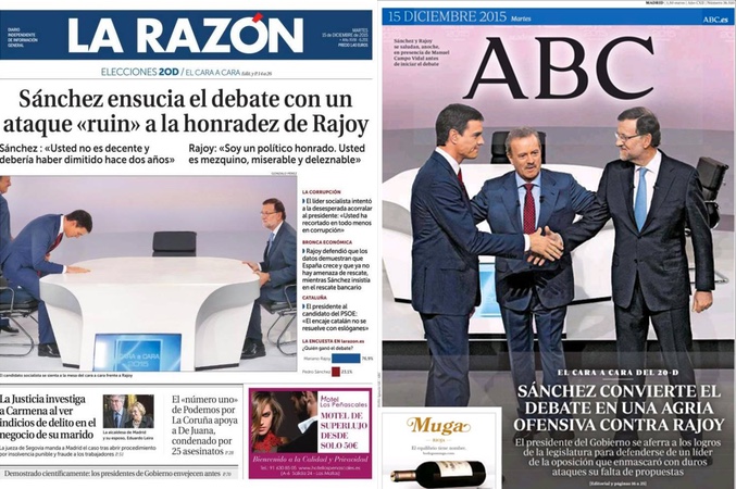 Portada de La Razón y ABC