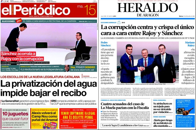 Portada de el Periódico y Heraldo de Aragón