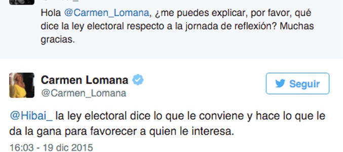 Tweet de Carmen Lomana