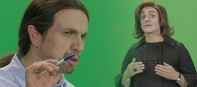 José Mota como Pablo Iglesias y Soraya Sáenz de Santamaría