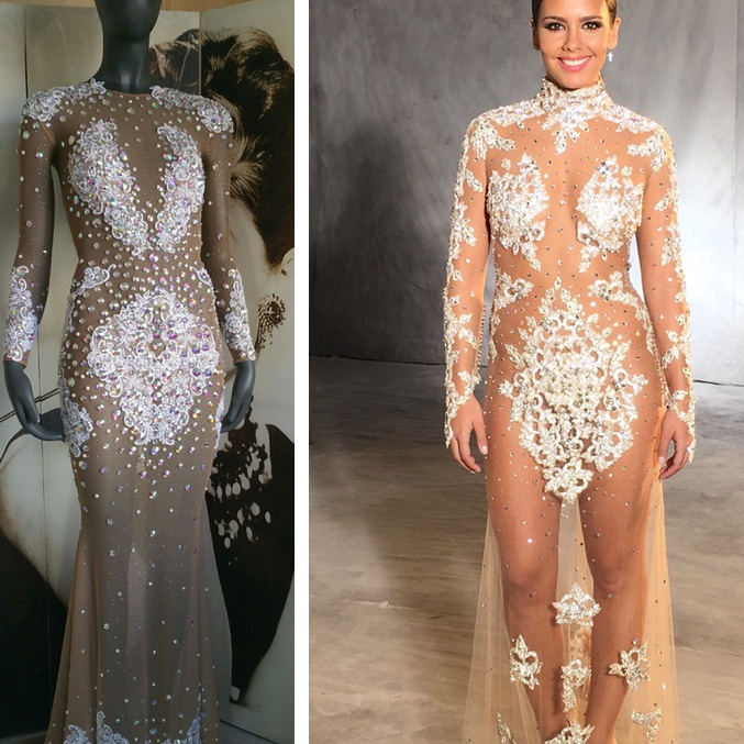 A la izquierda el diseño de Joshua Velázquez y, a la derecha, el de Pronovias