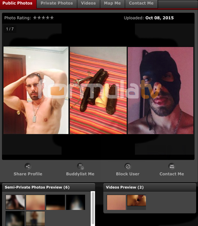 Imagen del supuesto perfil de la página web en el que Alberto Garrido, participante de 'Casados a primera vista' intercambia sexo por dinero
