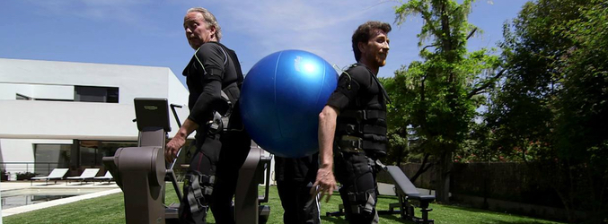 Bertín Osborne y Pablo Motos haciendo ejercicio