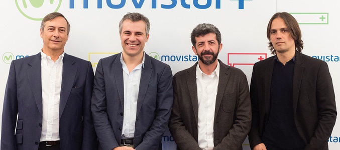 Domingo Corral, Alberto Rodríguez, Rafael Cobos y José Antonio Félez en la presentación de &#39;La peste&#39;