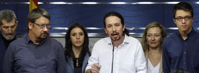 Pablo Iglesias, durante la rueda de prensa llevada a cabo tras su encuentro con el Rey
