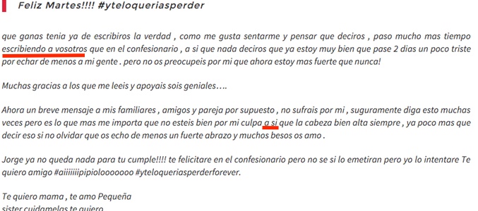 Javier Tudela no tiene claro cómo agradecer al público su apoyo