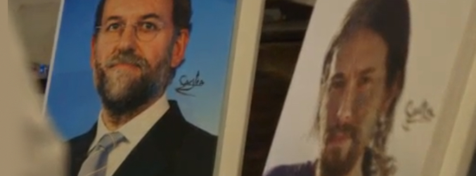 Los cuadros restaurados de Mariano Rajoy y Pablo Iglesias