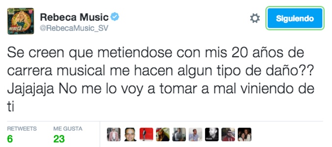 El tweet de la cantante Rebeca que responde a las críticas de Ylenia sobre su carrera musical