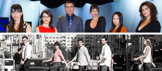 El equipo original de 'El intermedio' (arriba) y el equipo actual (acabajo)