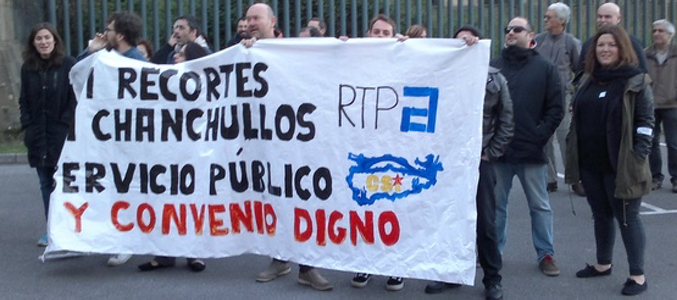 Protesta de los trabajadores de la RTPA el pasado octubre