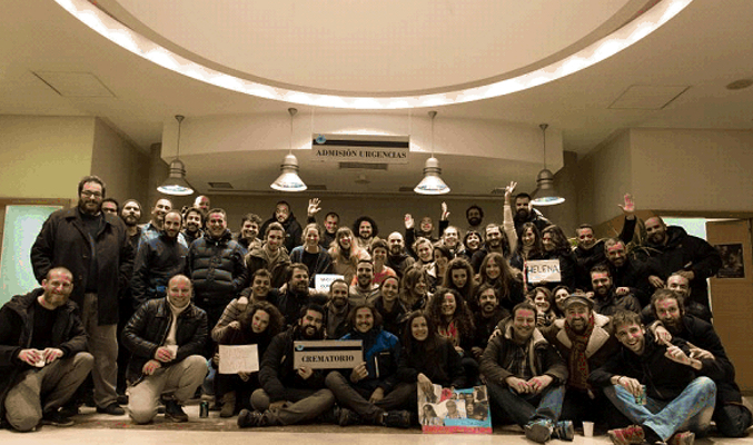 Foto del equipo técnico tras finalizar las grabaciones