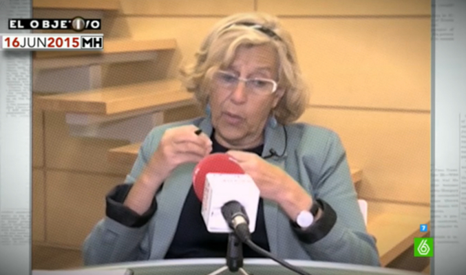 Manuela Carmena durante una rueda de prensa