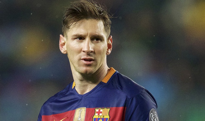 Messi en un partido de la UEFA Champions League