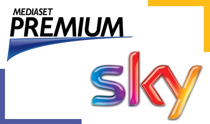 Logotipos de Mediaset Premium y el canal Sky