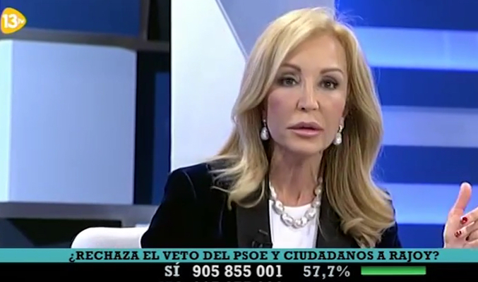 Carmen Lomana en el plató de 'El cascabel'