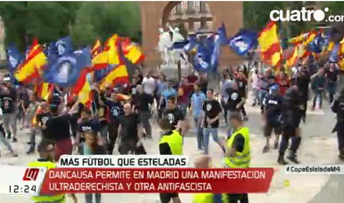 Imágenes de la manifestación neonazi en Madrid