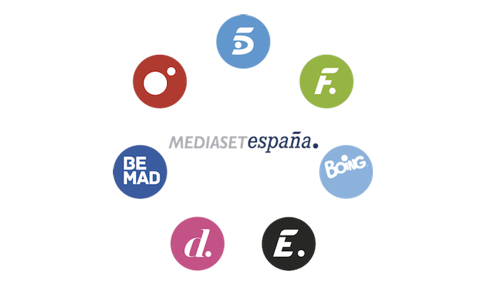 Logotipo de Mediaset España con todos sus canales