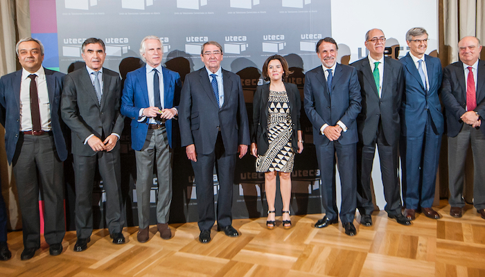 Soraya Sáenz de Santamaría Víctor Calvo Sotelo, secretario de Estado de Telecomunicaciones y Junta Directiva de UTECA