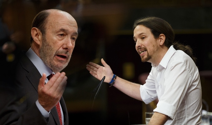 Alfredo Pérez Rubalcaba y Pablo Iglesias