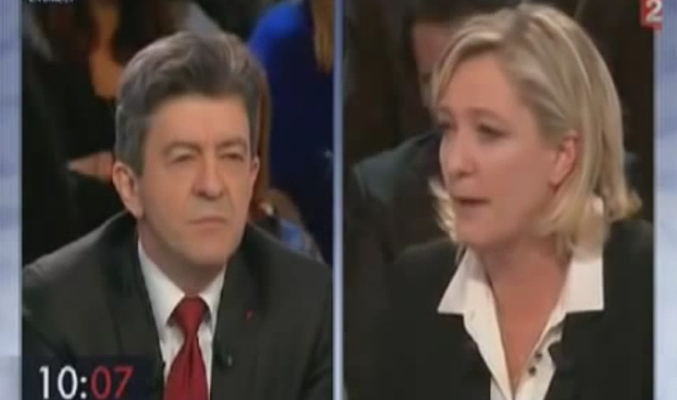 Mélenchon y Marine Le Pen