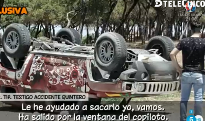 Imagen del accidente de Jesús Quintero