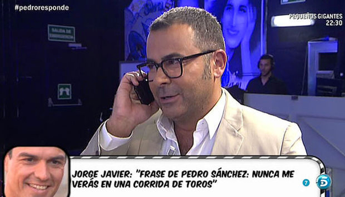 Jorge Javier cuando Pedro Sánchez le llamó en directo.