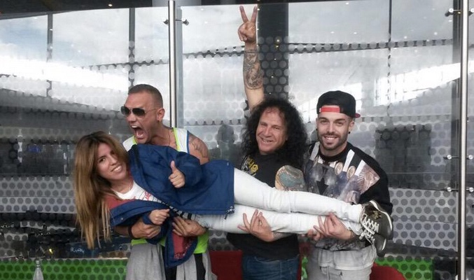 Rasel junto a Chabelita, Nacho Vidal y Fortu