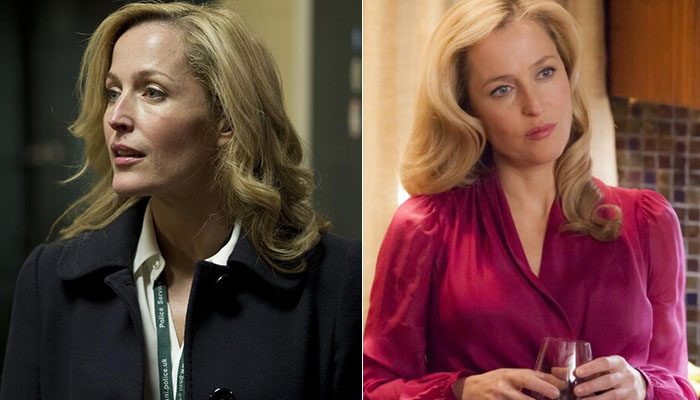 En 'The Fall' (izq) ha dado vida a Stella Gibson mientras que en 'Hannibal' (der) era Bedelia