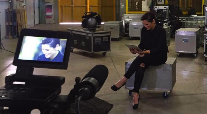 Rosa López grabando el documental de &#39;OT&#39;