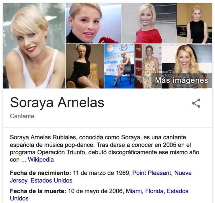 La muerte de Soraya Arnelas en Google