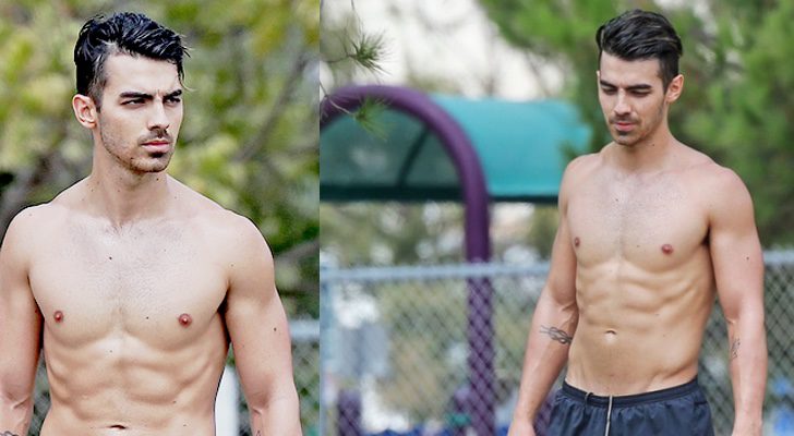 Joe Jonas luce abdominales