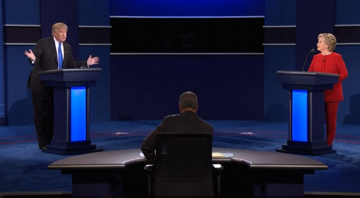 Trump y Clinton durante el bloque sobre seguridad nacional
