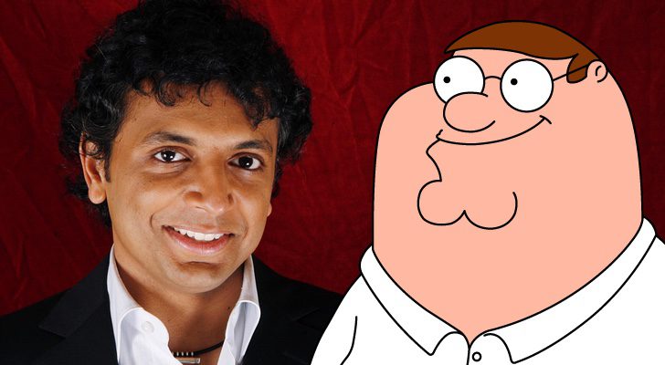 M. Night Shyamalan y Peter Griffin de 'Padre de familia'