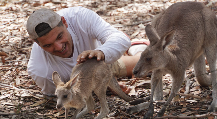 Frank y los canguros australianos en la séptima temporada de 'Wild Frank'